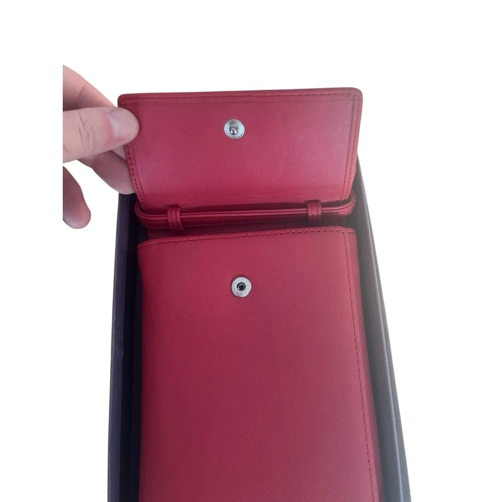Royce Red‎ Leather Crossbody Passport Travel Wallet With Adjustable Strap NIB